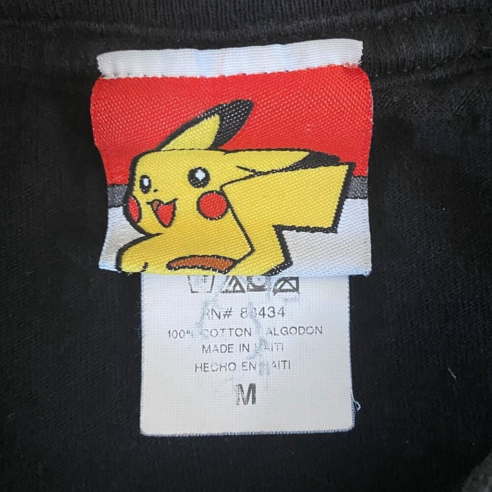 Y2K Pokemon Lucario Weavile Shirt Black Boys Size Medium Long-Sleeve Pikachu - Picture 9 of 12